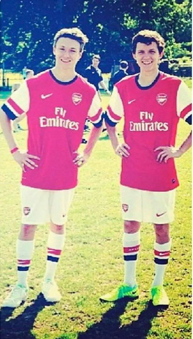 Tom Holland playing for arsenal