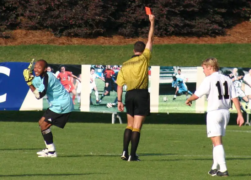Player being sent off