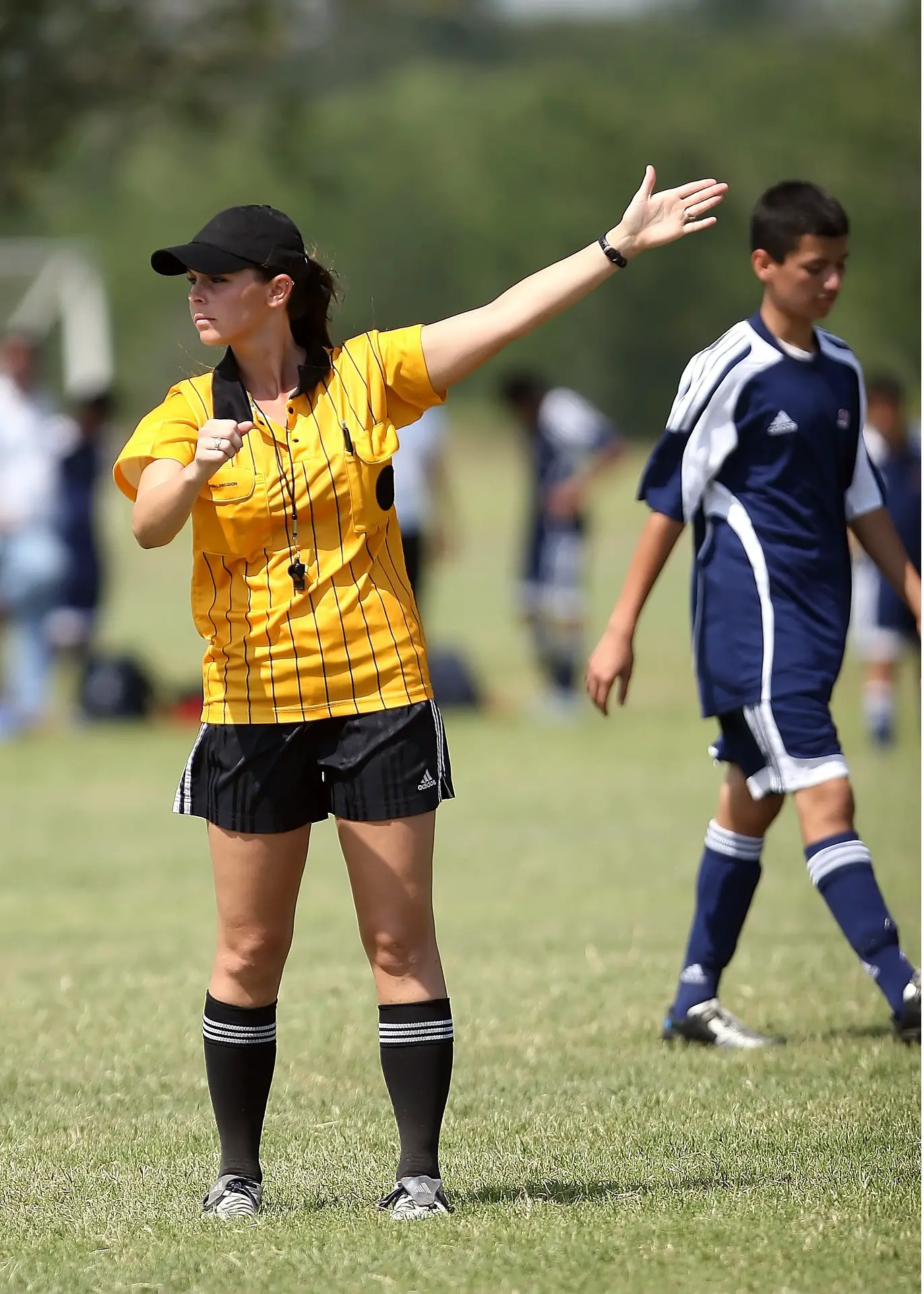 Referee signalling a goal