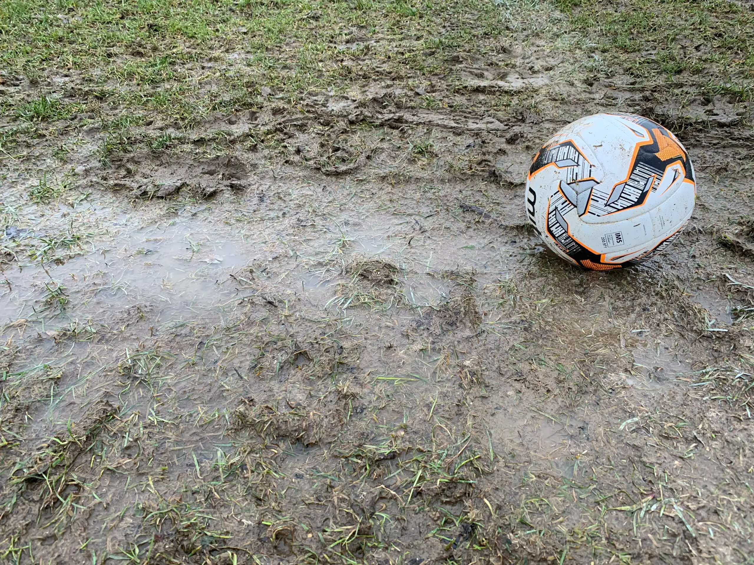Picture of muddy pitch in the winter