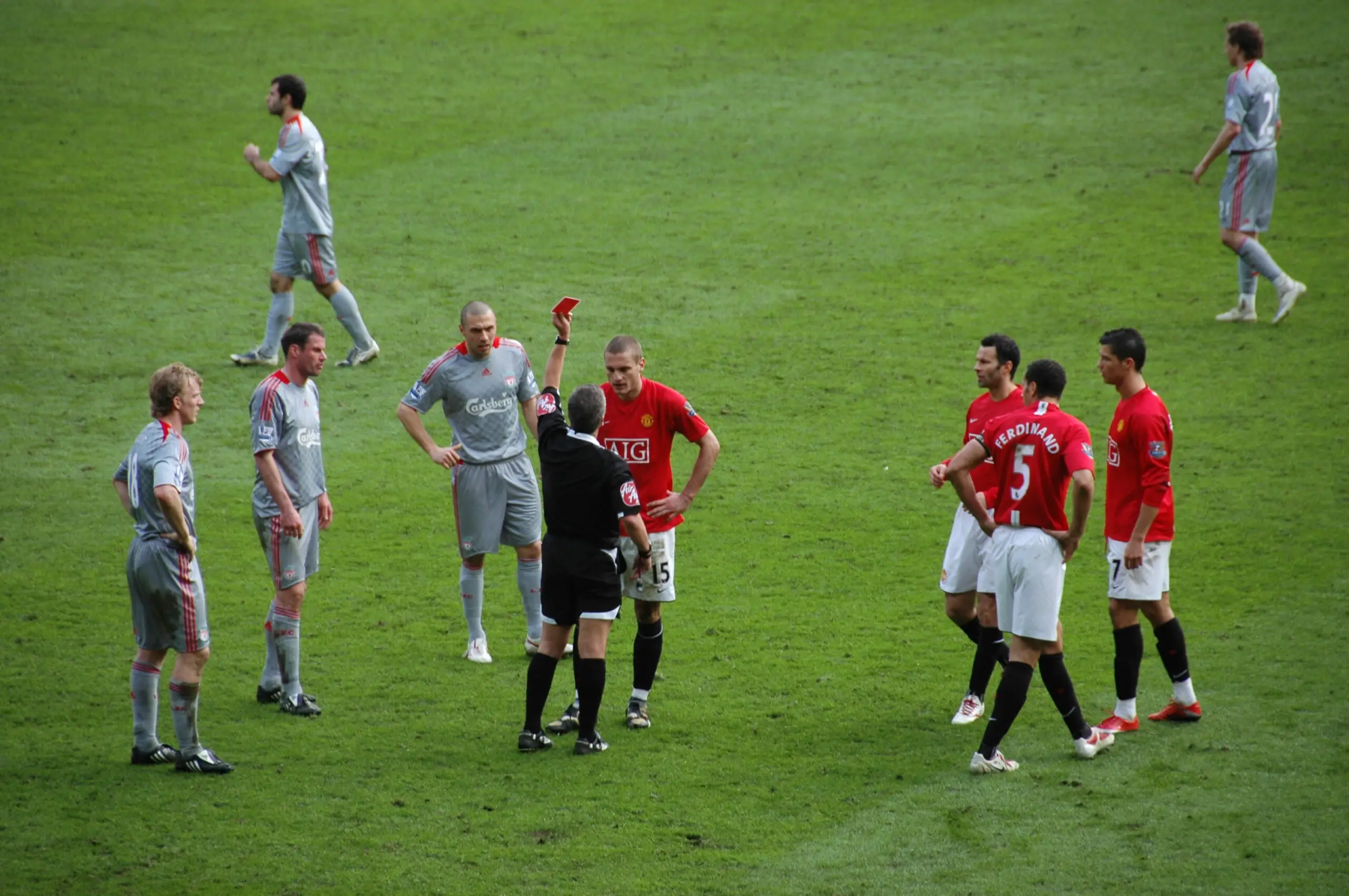 Vidic given red card after being last man standing